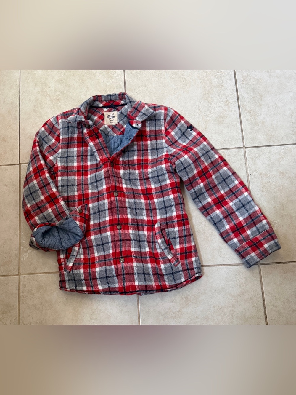 Mini Boden flannel shirt jacket